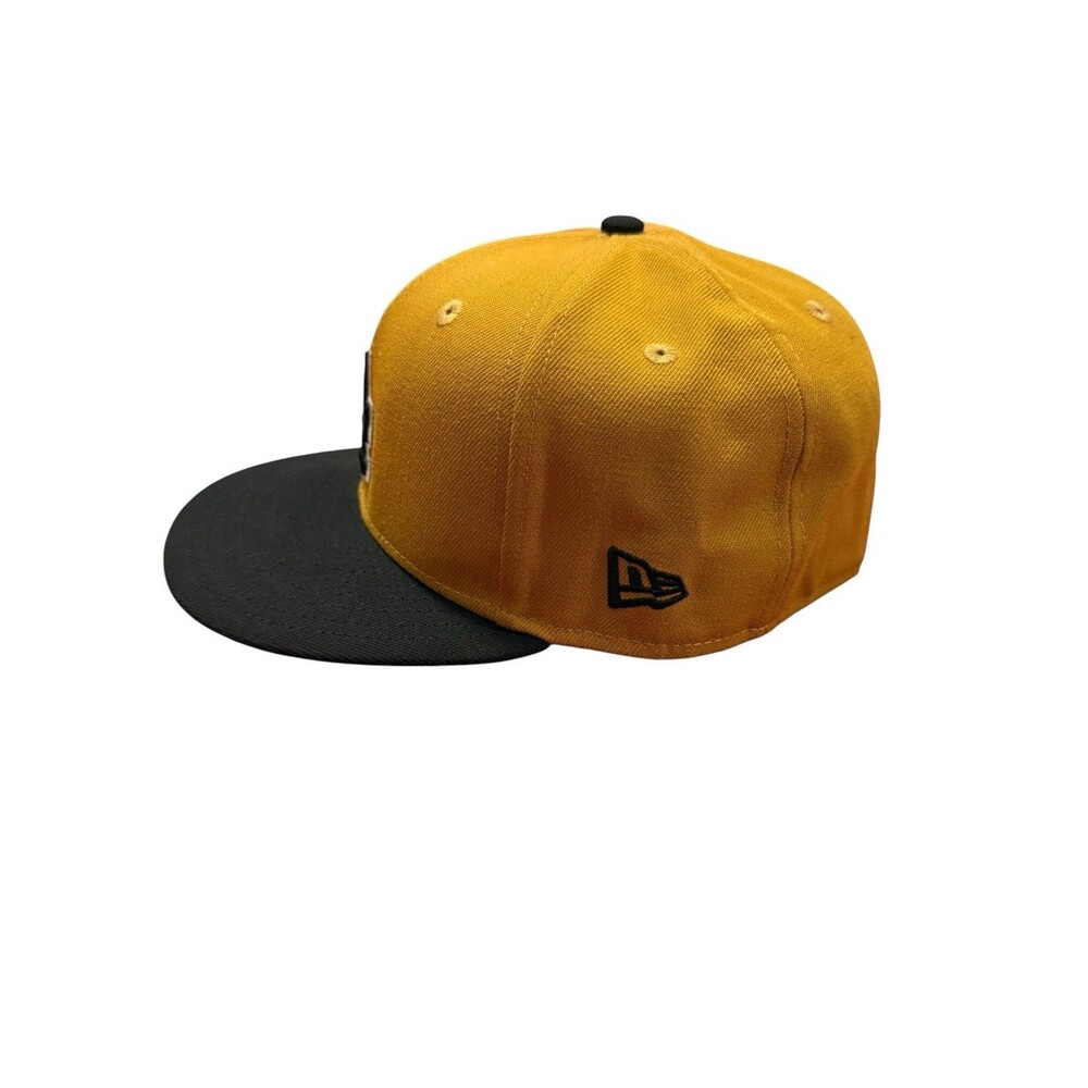 New Era LA Dodgers 59FIFTY Fitted Hat 7 1/4 Gold Mustard Black MLB - Picture 4 of 9
